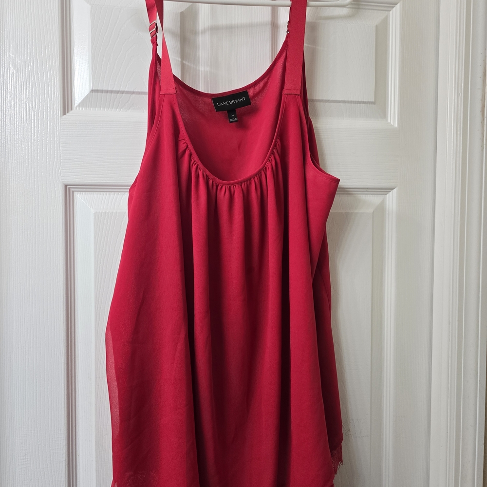 Lane Bryant Women's Red Sleeveless Top